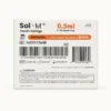 056ml - LUX PEPTIDES Sol-M insulin syringe box, 0.5 ml capacity, with barcode and lot/expiry details.